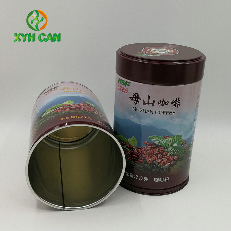 Eco-friendly Custom Printing Round Shaped Airtight Empty Tin Cans for 250g 453g 500g Coffee Beans Cans